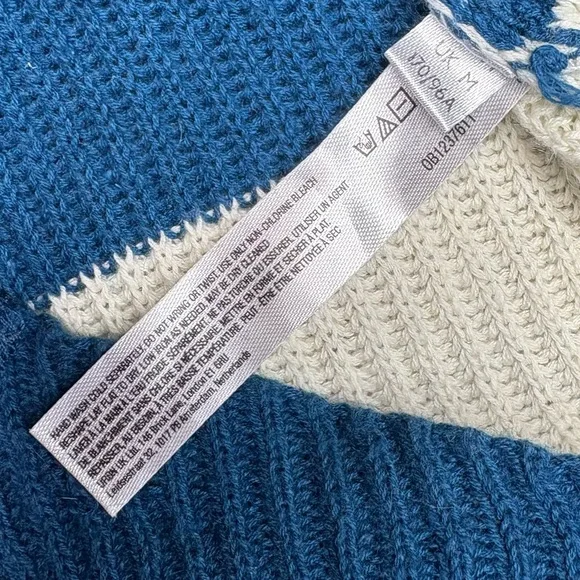 Free People Beach Knit Picnic Stripe Sweater Romper In Sailers Blue Combo medium - Picture 13 of 15